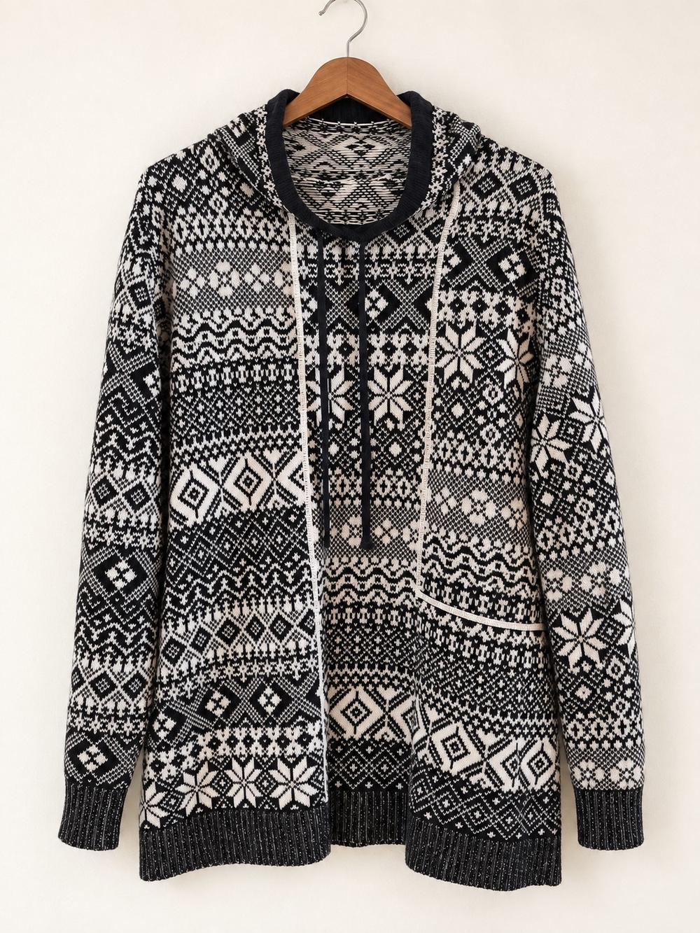 Woolrich Fair Isle Cotton Hooded Sweater Women’s 2XL